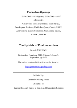 Full Text PDF - Postmodern Openings