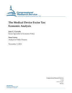 The Medical Device Excise Tax: Economic Analysis