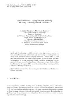 Effectiveness of Unsupervised Training in Deep Learning Neural