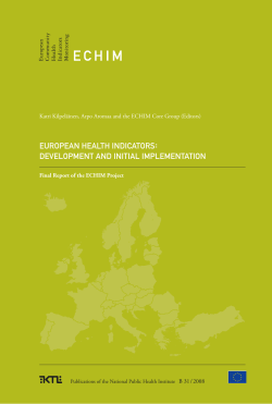 EUROPEAN HEALTH INDICATORS: DEVELOPMENT AND INITIAL