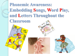 Phonemic Awareness: Embedding Songs, Word Play, and Letters