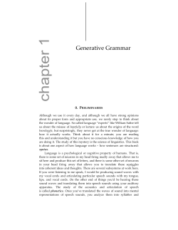 Generative Grammar