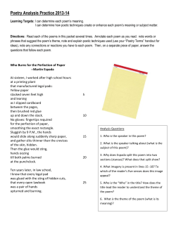 Poetry Analysis Practice 2013-14