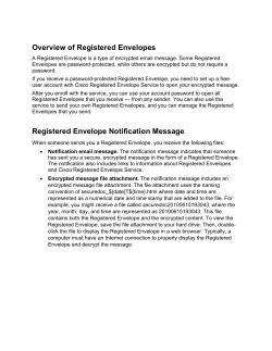 Overview of Registered Envelopes Registered Envelope Notification