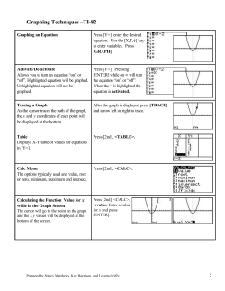 Graphing Techniques &ndash;TI-82