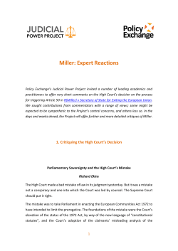 Miller: Expert Reactions