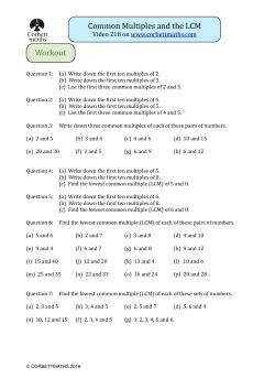 Common multiples and LCM