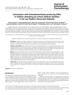 Colonization with Enterobacteriaceae producing ESBLs in children