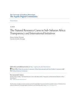 The Natural Resource Curse in Sub-Saharan Africa