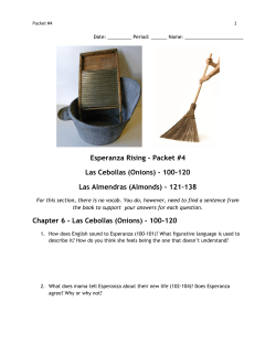 Esperanza Rising - Packet #4 Las Cebollas (Onions) - 100