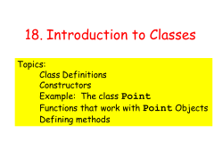 18. Introduction to Classes