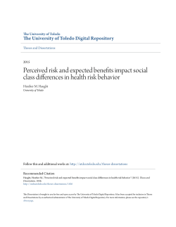 Perceived risk and expected benefits impact social class differences