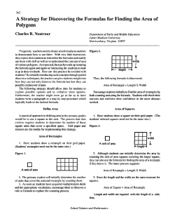 A Strategy for Discovering the Formulas for Finding the Area of