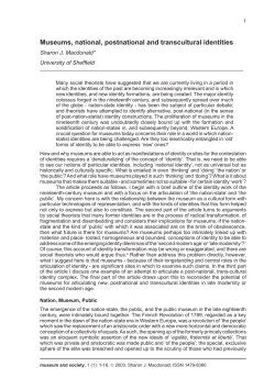 Museums, national, postnational and transcultural identities