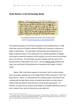 Hook Norton in the Domesday Book