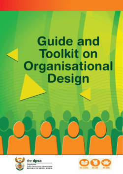 Guide and toolkit on organisational design