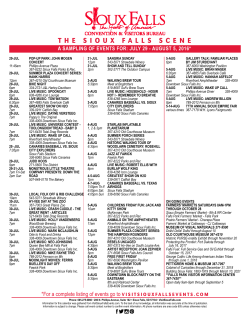 to see the full list of local events, provided by the Sioux Falls CVB