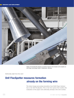 OnV FlocSpotter measures formation already on the forming wire