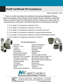 RoHS Certificate Of Compliance - Matco