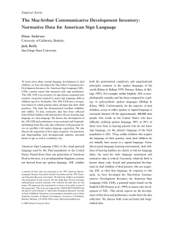 The MacArthur Communicative Development Inventory: Normative