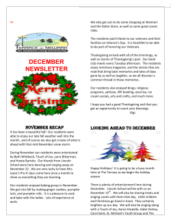 december newsletter - The Terrace at Newark