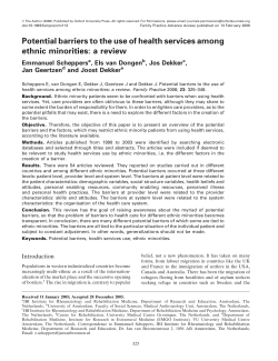 Potential barriers to the use of health services among