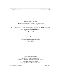 The Act of Union: Death or Reprieve for the Highlands