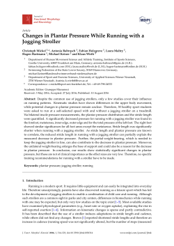 Changes in Plantar Pressure While Running with a Jogging Stroller