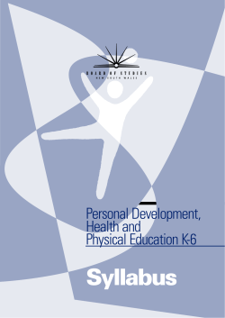 PDHPE K&ndash;6 Syllabus PDF - NSW Education Standards Authority