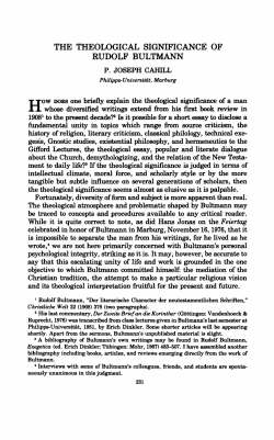 the theological significance of rudolf bultmann