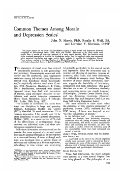 Common Themes Among Morale and Depression Scales