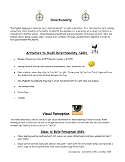 Directionality Activities to Build Directionality Skills Visual Perception