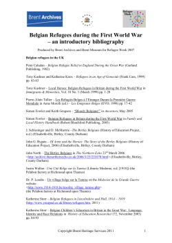 Belgian Refugees during the First World War