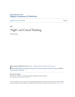 "Night" and Critical Thinking