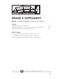 Grade 4 supplement - The Math Learning Center