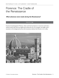 Florence: The Cradle of the Renaissance