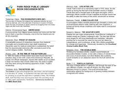 PARK RIDGE PUBLIC LIBRARY BOOK DISCUSSION SETS