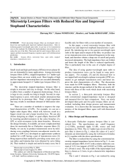 Microstrip Lowpass Filters with Reduced Size and Improved