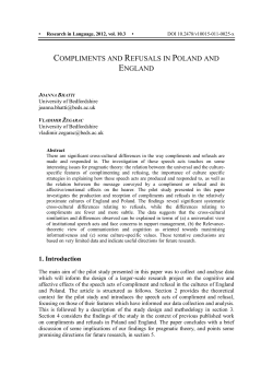 compliments and refusals in poland and england