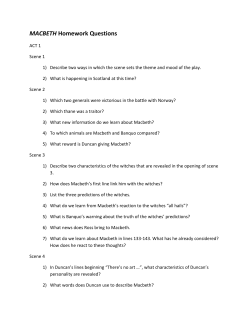 MACBETH Homework Questions