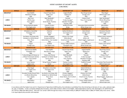 Food Menu - Kiddie Academy