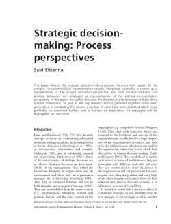 Strategic decision- making: Process perspectives