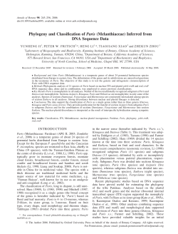 Phylogeny and Classification of Paris (Melanthiaceae) Inferred from