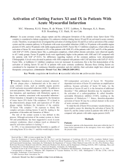 Activation of Clotting Factors XI and IX in Patients With Acute
