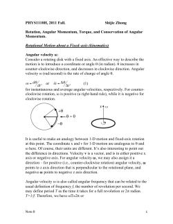 lecture note for Rotation and angular momentum