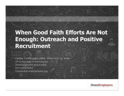 Outreach and Positive Recruitment