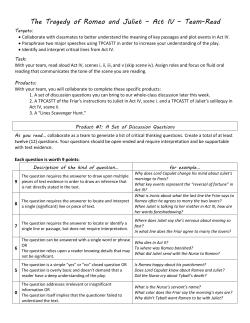 The Tragedy of Romeo and Juliet &ndash; Act IV &ndash; Team-Read