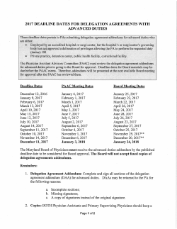 Delegation Agreement Addendum for Advanced Duties