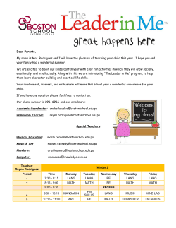 Dear Parents, My name is Mrs. Rodriguez and I will have the