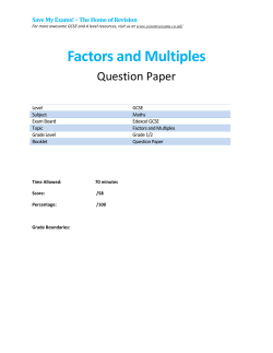 Factors and Multiples